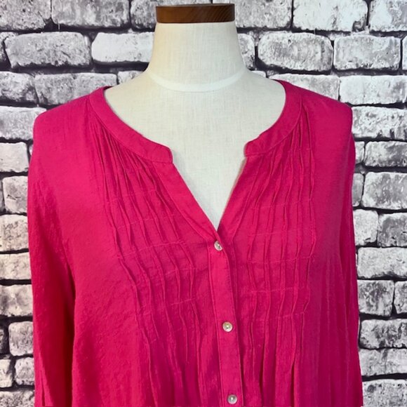 Dressbarn Pink Gauzy Fabric Blouse Size 2X - Picture 2 of 8